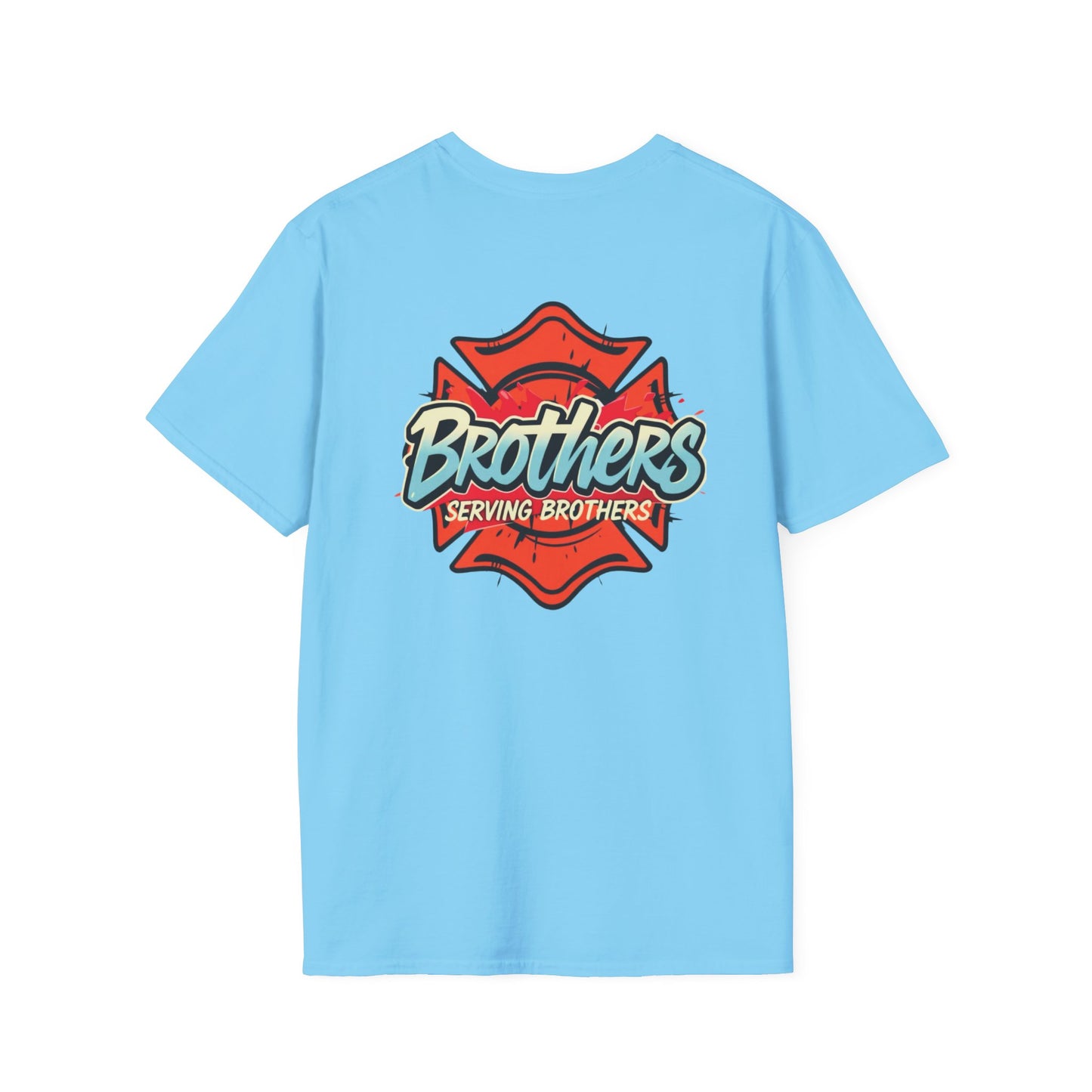 Brothers Serving Brothers Unisex Softstyle T-Shirt - Fun Graphic Tee for Sibling Bonds