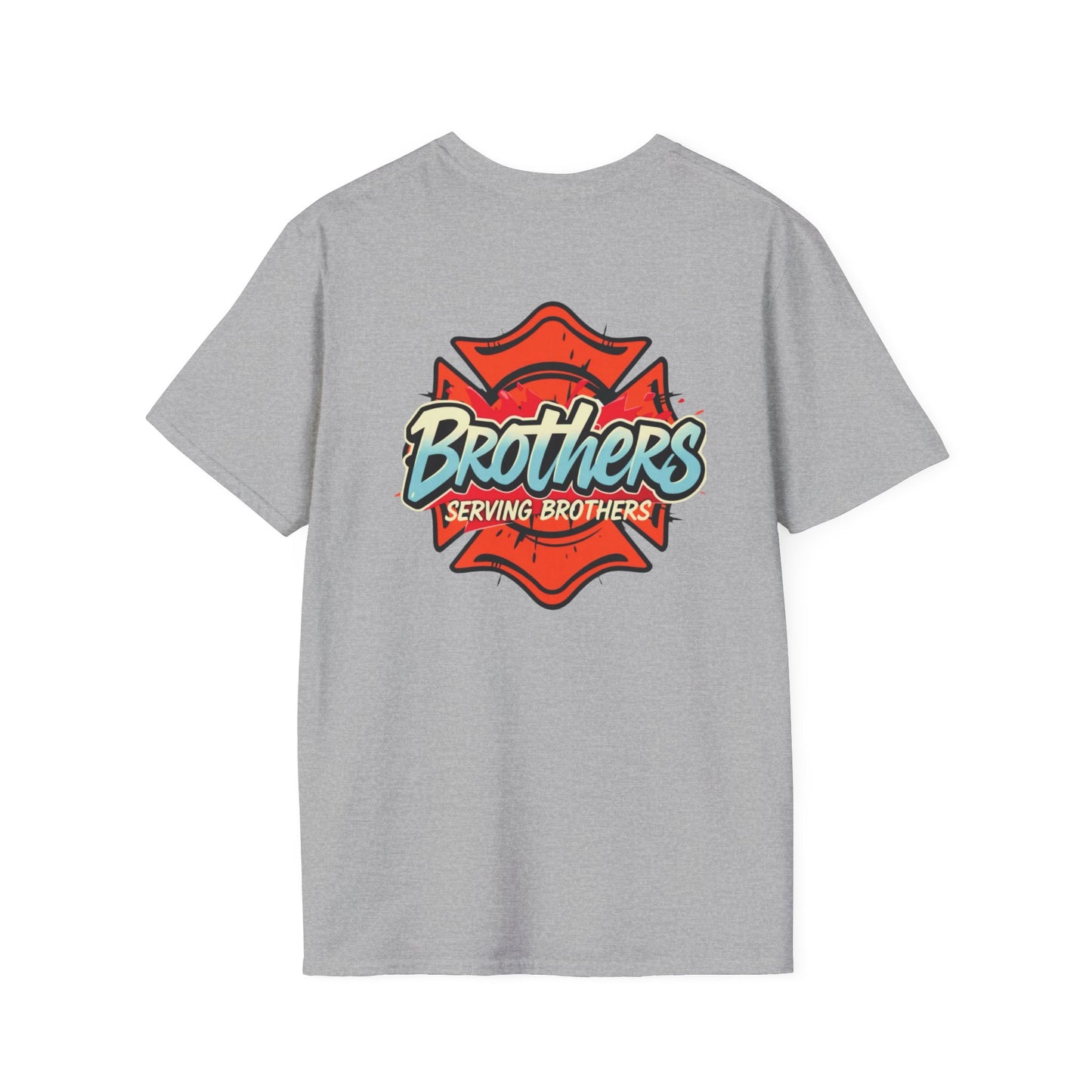 Brothers Serving Brothers Unisex Softstyle T-Shirt - Fun Graphic Tee for Sibling Bonds