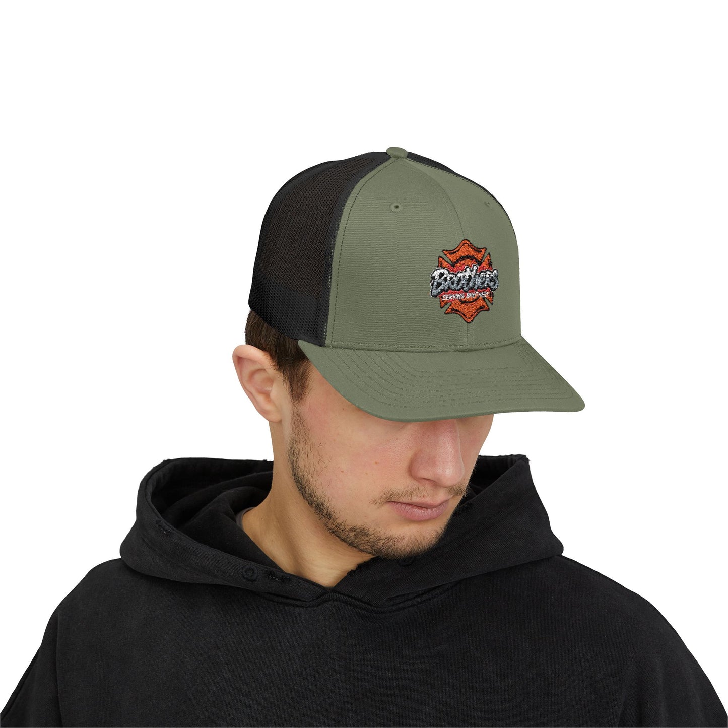 Brothers Serving Snapback Trucker Cap for Family and Friends