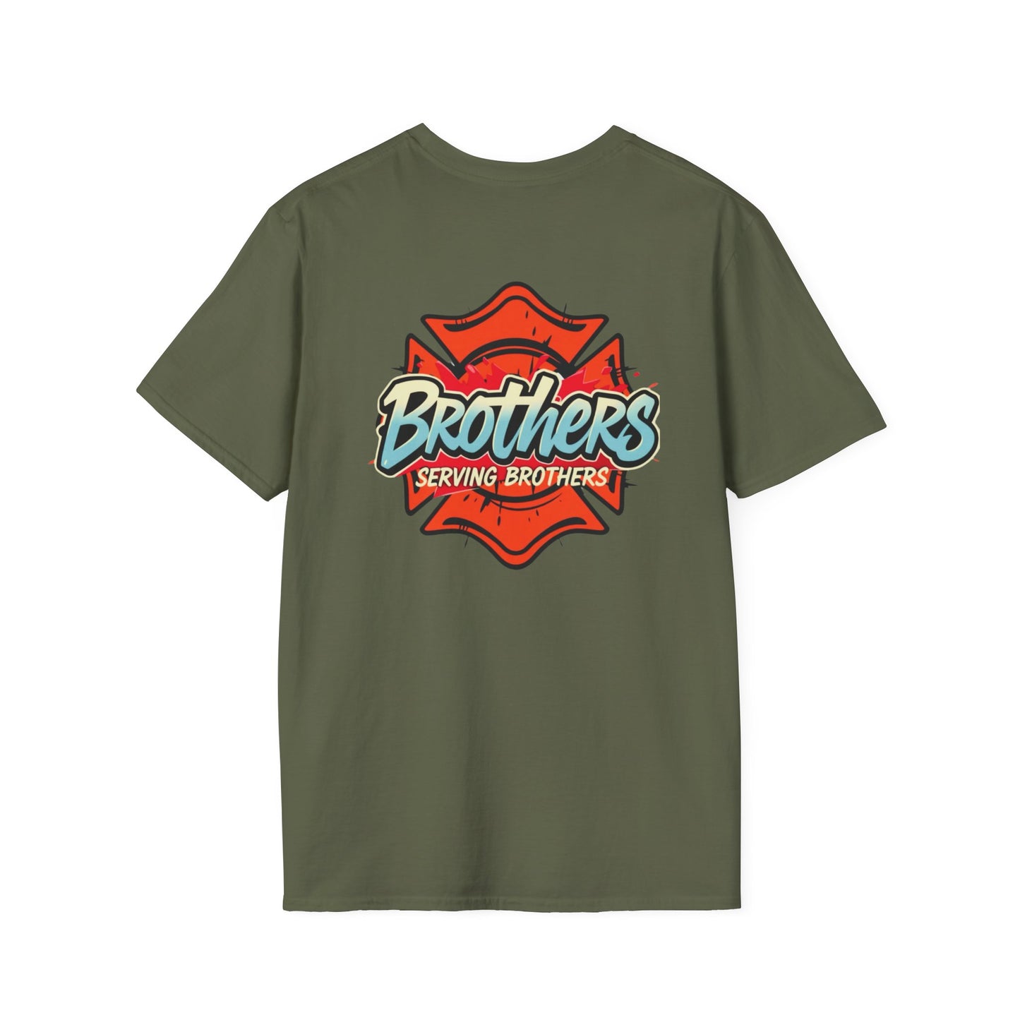 Brothers Serving Brothers Unisex Softstyle T-Shirt - Fun Graphic Tee for Sibling Bonds
